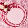 Placemats<Mrs. Alice Pink & Red Bow Laurel Placemats (Set of 4)
