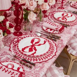 Placemats<Mrs. Alice Pink & Red Bow Laurel Placemats (Set of 4)