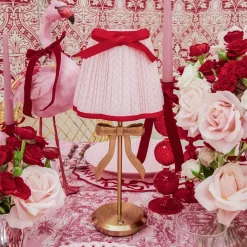 Lampshades<Mrs. Alice Pink & Red Lotus Bow Lampshade (18cm)