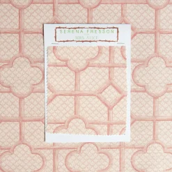 Serena Fresson Fabrics<Mrs. Alice Pink Bamboo Trellis Fabric