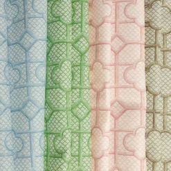 Serena Fresson Fabrics<Mrs. Alice Pink Bamboo Trellis Fabric