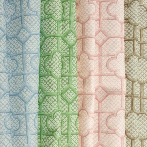 Serena Fresson Fabrics<Mrs. Alice Pink Bamboo Trellis Fabric