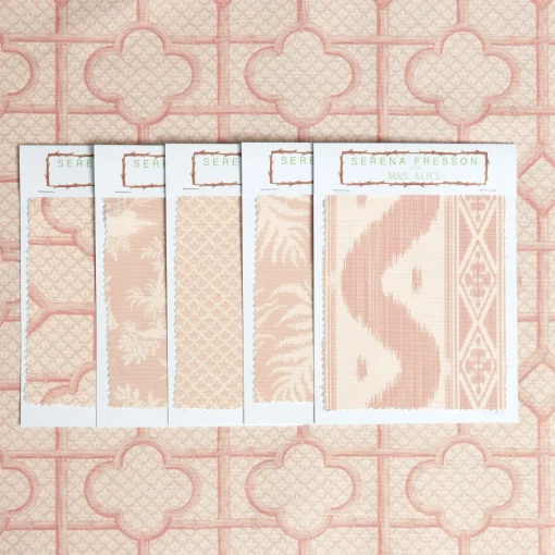 Serena Fresson Fabrics<Mrs. Alice Pink Bamboo Trellis Fabric