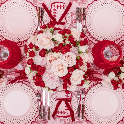 Summer Crockery | Crockery Sets<Mrs. Alice Pink Basketweave Dinner & Starter Plates (Set of 8)