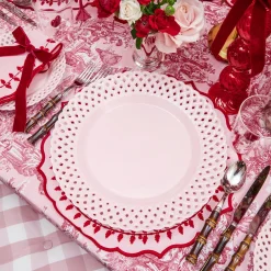 Summer Crockery | Crockery Sets<Mrs. Alice Pink Basketweave Dinner & Starter Plates (Set of 8)