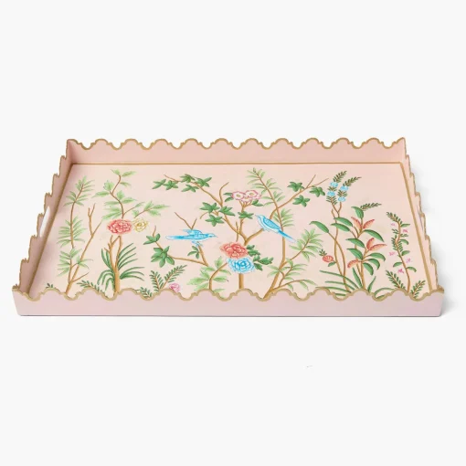 Trays | For Her<Mrs. Alice Pink Chinoiserie Tole Tray