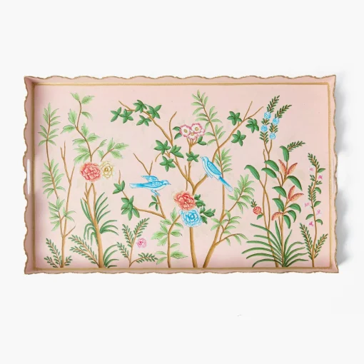 Trays | For Her<Mrs. Alice Pink Chinoiserie Tole Tray