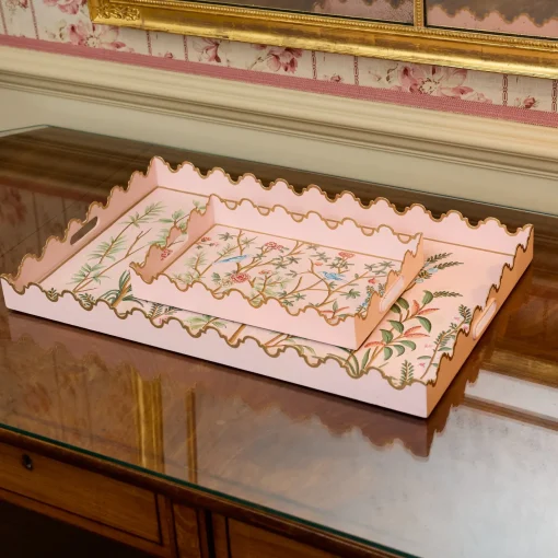 Trays | For Her<Mrs. Alice Pink Chinoiserie Tole Tray