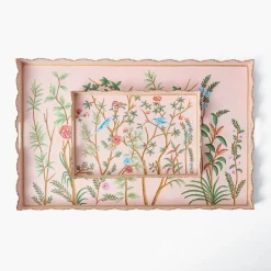 Trays | For Her<Mrs. Alice Pink Chinoiserie Tole Tray