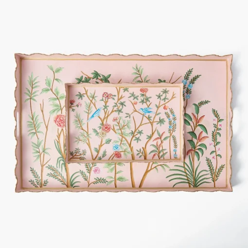 Trays | For Her<Mrs. Alice Pink Chinoiserie Tole Tray