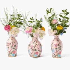 Vases | Vases & Planters<Mrs. Alice Pink Chinoiserie Tole Vases (Set of 3)