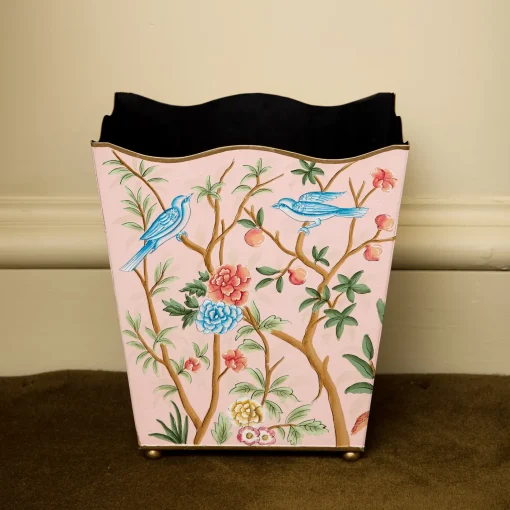 For Her | For The Homemaker<Mrs. Alice Pink Chinosierie Tole Bin