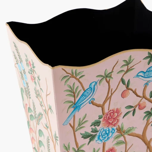 For Her | For The Homemaker<Mrs. Alice Pink Chinosierie Tole Bin