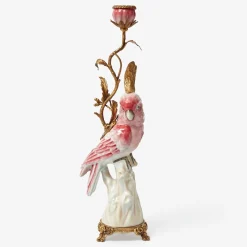 Summer Candleware | Candle Holders<Mrs. Alice Pink Cockatiel Candle Holder
