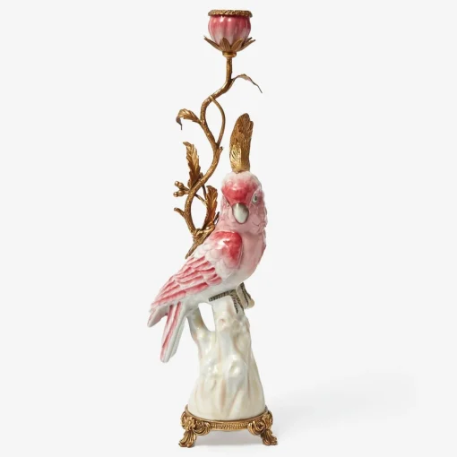 Summer Candleware | Candle Holders<Mrs. Alice Pink Cockatiel Candle Holder