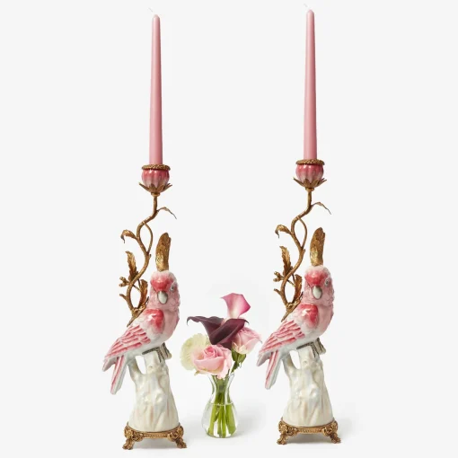 Summer Candleware | Candle Holders<Mrs. Alice Pink Cockatiel Candle Holder