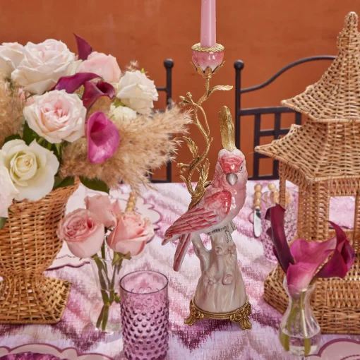Summer Candleware | Candle Holders<Mrs. Alice Pink Cockatiel Candle Holder