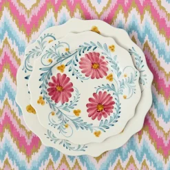 Summer Crockery | Crockery Sets<Mrs. Alice Pink Flowers Dinner & Starter Plates (Set of 8)