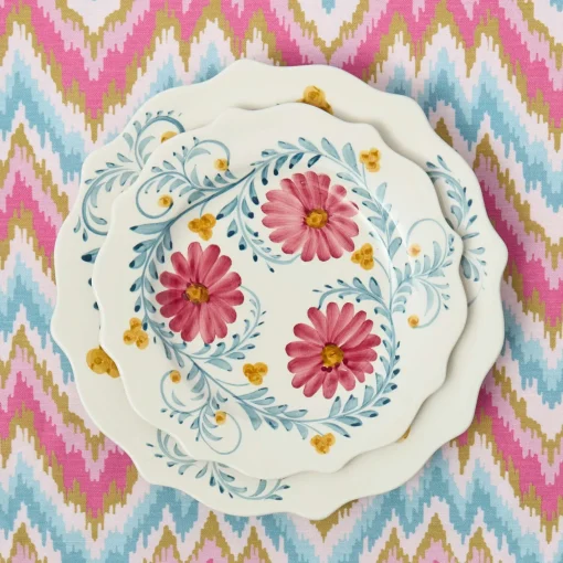Summer Crockery | Crockery Sets<Mrs. Alice Pink Flowers Dinner & Starter Plates (Set of 8)