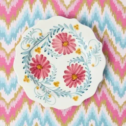 Summer Crockery | Dinner Plates<Mrs. Alice Pink Flowers Dinner Plates (Set of 4)
