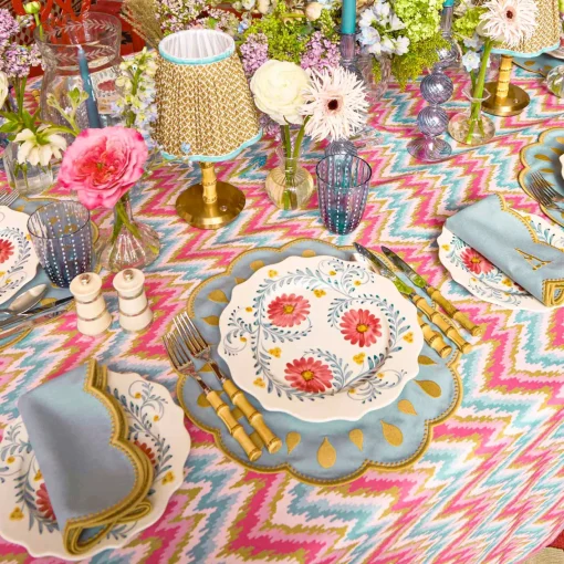 Summer Crockery | Dinner Plates<Mrs. Alice Pink Flowers Dinner Plates (Set of 4)