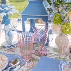 Summer Glassware | Glasses<Mrs. Alice Pink Fluted Wine Glasses (Set of 4)