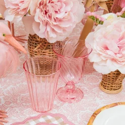 Summer Glassware | Glasses<Mrs. Alice Pink Fluted Wine Glasses (Set of 4)