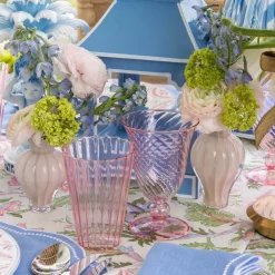 Summer Glassware | Glasses<Mrs. Alice Pink Fluted Wine Glasses (Set of 4)