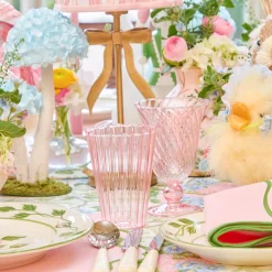 Summer Glassware | Glasses<Mrs. Alice Pink Fluted Wine Glasses (Set of 4)