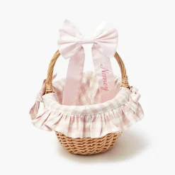 Spring Decorations<Mrs. Alice Pink Gingham Basket