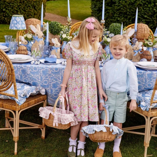 Spring Decorations<Mrs. Alice Pink Gingham Basket