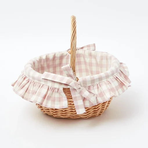 Spring Decorations<Mrs. Alice Pink Gingham Basket