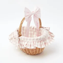 Spring Decorations<Mrs. Alice Pink Gingham Basket