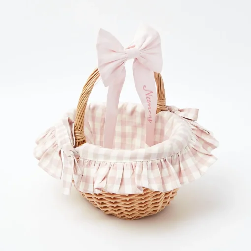 Spring Decorations<Mrs. Alice Pink Gingham Basket