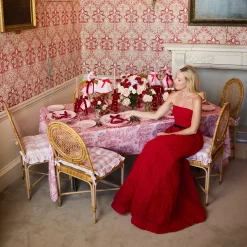 Cushions<Mrs. Alice Pink Gingham Ruffle Seat Pad Cushion
