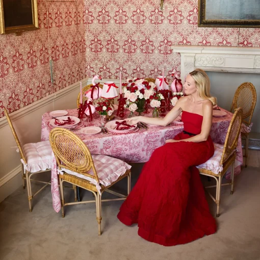 Cushions<Mrs. Alice Pink Gingham Ruffle Seat Pad Cushion
