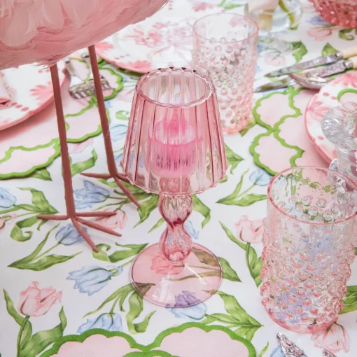 Summer Candleware | Candle Holders<Mrs. Alice Pink Glass Lantern Tea Light Holder Set