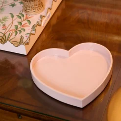 Trays<Mrs. Alice Pink Heart Lacquer Tray