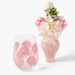 Glasses<Mrs. Alice Pink Hydrangea Glasses (Set of 4)