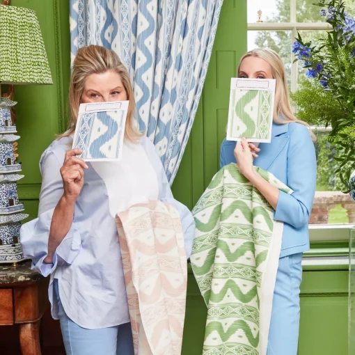 Serena Fresson Fabrics<Mrs. Alice Pink Ikat Stripe Fabric