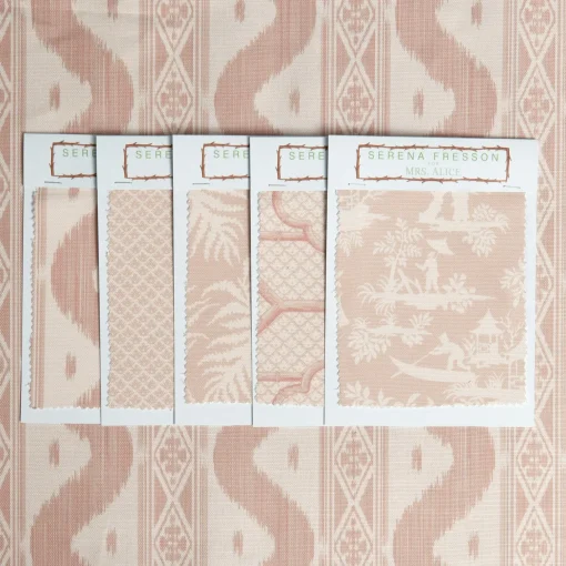 Serena Fresson Fabrics<Mrs. Alice Pink Ikat Stripe Fabric