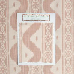 Serena Fresson Fabrics<Mrs. Alice Pink Ikat Stripe Fabric