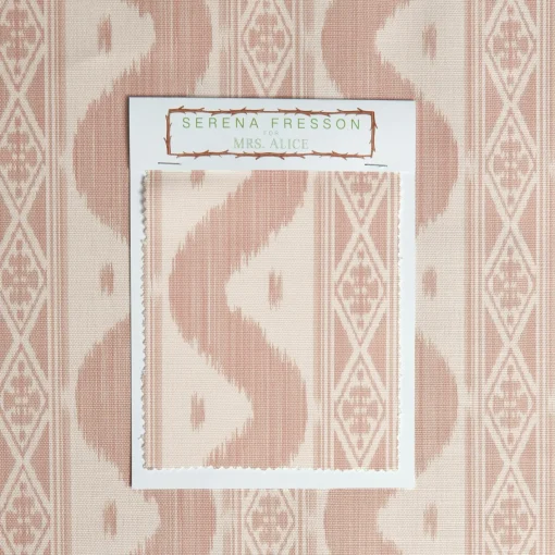 Serena Fresson Fabrics<Mrs. Alice Pink Ikat Stripe Fabric