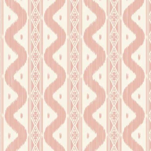 Serena Fresson Wallpapers<Mrs. Alice Pink Ikat Stripe Wallpaper