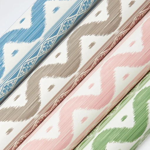 Serena Fresson Wallpapers<Mrs. Alice Pink Ikat Stripe Wallpaper
