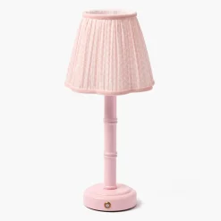 Rechargeable Table Lamps | For The Millenial<Mrs. Alice Pink Leonora Lacquer Rechargeable Lamp with Pink Lotus Shade (18cm)
