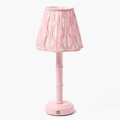 Rechargeable Table Lamps<Mrs. Alice Pink Leonora Lacquer Rechargeable Lamp with Pink Ikat Shade (18cm)