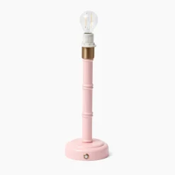 Rechargeable Table Lamps | For Her<Mrs. Alice Pink Leonora Lacquer Rechargeable Lamp with Pink Ikat Bow Shade (18cm)