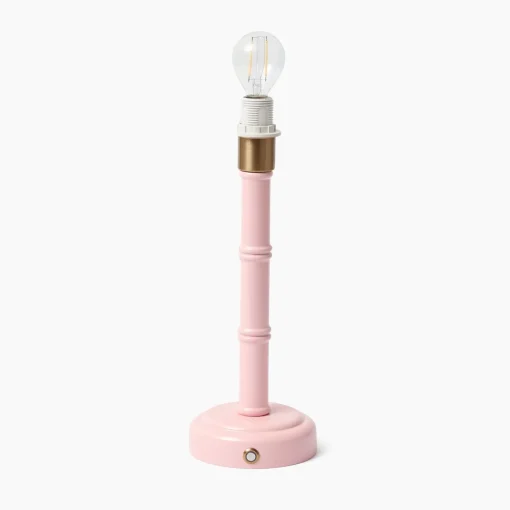 Rechargeable Table Lamps | For Her<Mrs. Alice Pink Leonora Lacquer Rechargeable Lamp with Pink Ikat Bow Shade (18cm)
