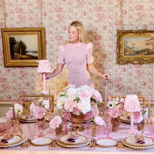 Rechargeable Table Lamps | Lamp Stands<Mrs. Alice Pink Leonora Lacquer Rechargeable Lamp